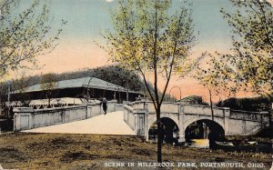 J85/ Portsmouth Ohio Postcard c1910 Millbrook Park Bridge Pavilion  259