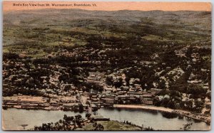 1914 Birds Eye View From Mount Wantastiquet Brattleboro Vermont Posted Postcard