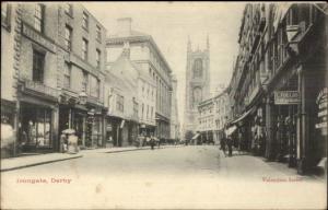 Irongate Derby UK Street Scene c1910 Postcard