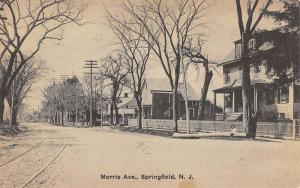 Springfield New Jersey Morris Avenue Street Scene Antique Postcard K86649