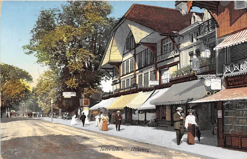 Hoheweg Street Scene Interlaken Bern Switzerland 1912 postcard