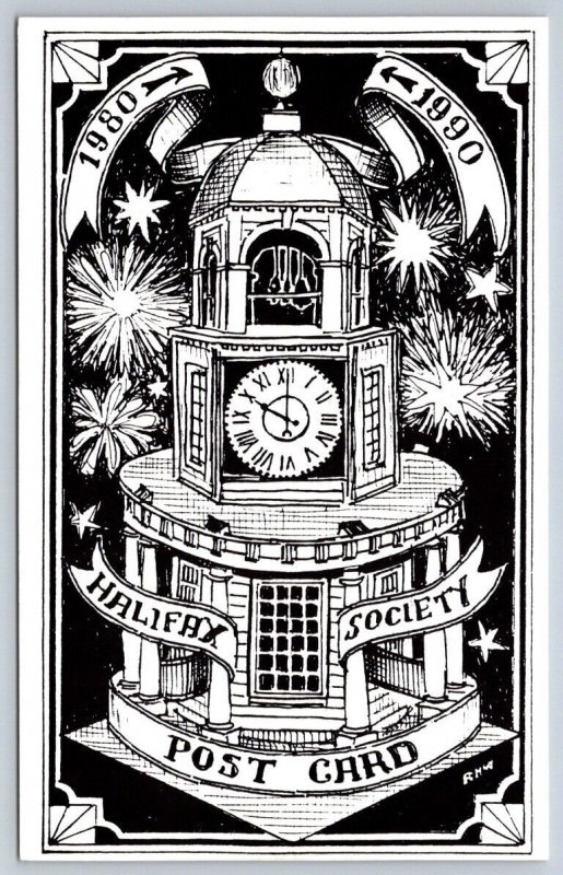 Town Clock, Halifax Post Card Society, Nova Scotia, 1890-1990, Vintage Postcard