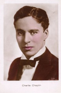 Charlie Chaplin Film Star Rare Vintage Hand Tinted Colored Postcard