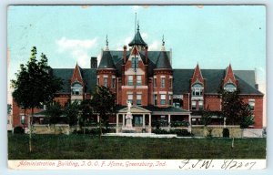 GREENSBURG, IN ~ I O O F HOME Administration Building 1907  Postcard