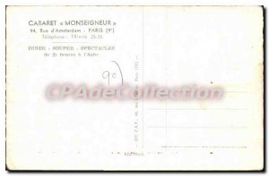 Old Postcard Cabaret Monseigneur Amsterdam street Paris