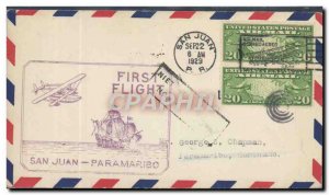 Letter USA 1st flight San Juan Paramaribo September 22, 1929