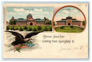 1906 Illinois State Fair, Greeting from Springfield Illinois IL Postcard