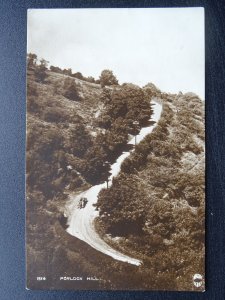 Somerset PORLOCK HILL Showing People Pushing Car Up The Hill c1920s RP Postcard