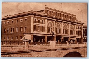 Reno Nevada NV Postcard Masonic Temple Virginia St. Bridge c1910 Vintage Antique