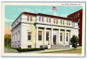 United States Post Office Exterior Scene Winchester Kentucky KY Vintage Postcard