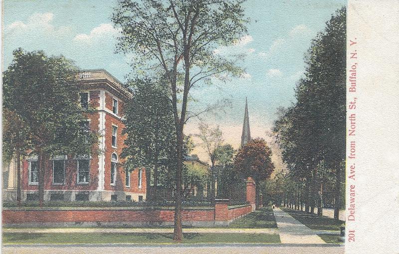 Delaware Ave. From North St., Buffalo, New York, Early Postcard, unused