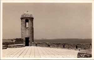 RPPC Watch Tower,Matanxas Bay Castillo de San Marcos St Augustine FL PostcardU77