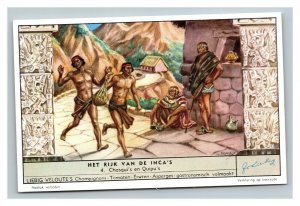 Vintage Liebig Trade Card - Dutch - 3 of the Empire of the Inca Set Missing 1-3