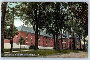 1913 Windsor Vermont VT Vintage Postcard State Prison Building Exterior Posted