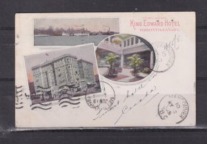 TORONTO, CANADA, KING EDWARD HOTEL, 1905 ppc. Toronto to Australia.