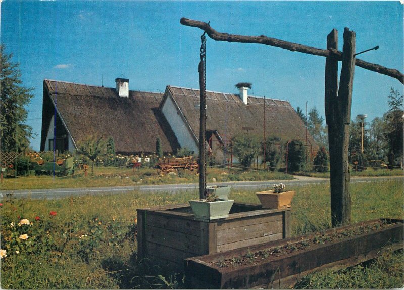 Postcard Slovakia holice charda tavern kondorosh rural street view