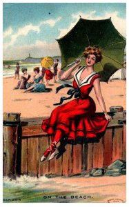 Victorian Girl at Beach