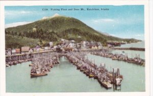 Alaska Ketchikan Aerial View Of Fishing Fleet and Deer Mountain