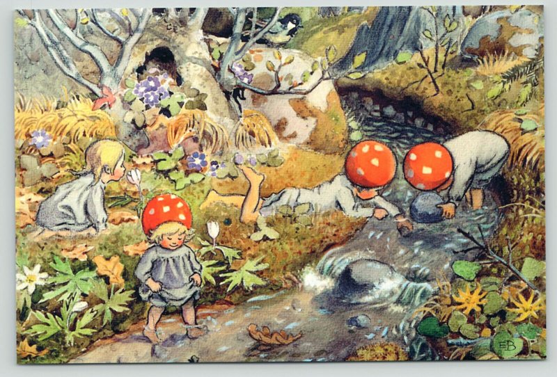 GNOMES DWARF Children of Forest River Fantasy by Elsa Beskow NEW MDRN Postcard