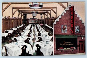 Milwaukee Wisconsin WI Postcard Maders German Restaurant Multiview 1940 Vintage