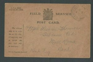 1916 WWI Soldiers Field Post Card W/Checked Boxes For Mail Home No Dialogue----