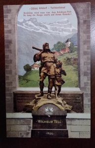 Antique Postcard of William Tell Memorial in Altsdorf, Switzerland, unused