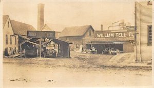 Waterville ME John Deere & William Tell Flour signs Old Car Real photo postcard