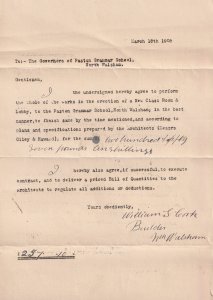 North Walsham School Builder 1908 Norfolk Old Receipt Ephemera