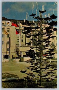 Tree Fountain, Garden Of Provinces & Territories, Ottawa Ontario, 1960s Postcard