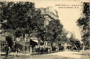 CPA PARIS 17e Avenue de Clichy. Station des Omnibus (574933)