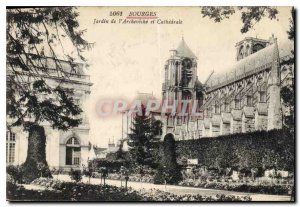 Old Postcard Bourges Garden of the Cathedral and Archeveche