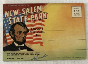 New Salem State Park Lincoln’s New Salem Illinois 18 Postcard Souvenir Folder