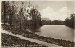 Northampton MA Paradise Pond c1910 Real Photo Postcard