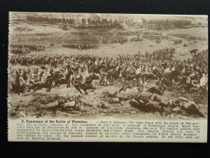 Panorama of BATTLE OF WATERLOO (2) Wellington & Napoleon c1912 Postcard by PIB