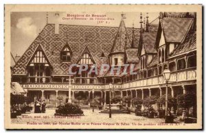 Old Postcard Beaune Court honor of God hotel
