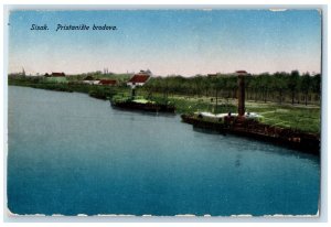 c1910 Sisak Port of Ships Steamers Croatia Unposted Antique Postcard