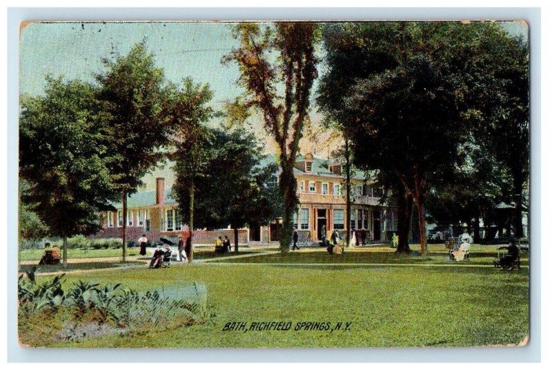 c1910's A View Of Bath Richfield Springs New York NY Posted Antique Postcard 