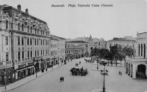 B76660 Romania Bucuresti Piata teatrului cu Calea Victoriei  real photo