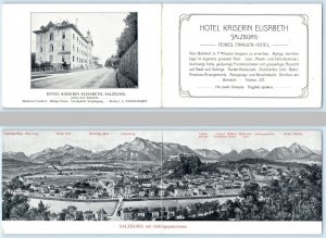 Double Postcard SALZBURG, AUSTRIA Panorama& HOTEL KAISERIN ELISABETH Advertising