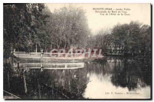 Old Postcard Montelimar railing park in the waterfront view of the driveway t...