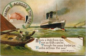 Hands Across The Sea Steamship Boat Clifton Bingham BB London E49 Postcard G92