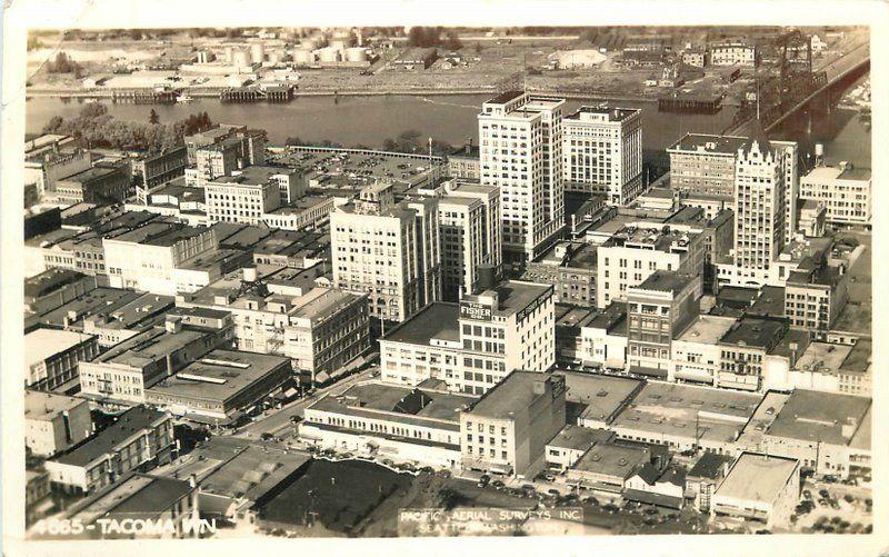 Birdseye View 1930s Tacoma Washington RPPC Real photo postcard 2195