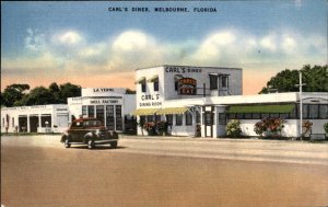 Melbourne Florida Carl's Diner Gift Shop c1930-50s Vintage Postcard