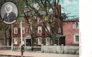 Portland ME-Maine, Longfellow Mansion Main Thoroughfare Of City Vintage Postcard