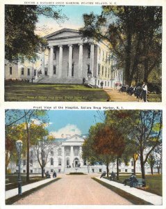 SAILORS SNUG HARBOR, New York~NY   HOSPITAL & HOUSE A   *Two* c1920's Postcards