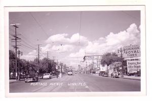 Real Photo Portage Avenue, Royal Tires, HBC, Boyd Building, Winnipeg, Manitoba