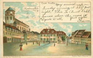 1906 Hamburg Germany Platz Plaza undivided Postcard 20-14295