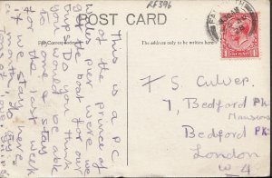 Family History Postcard - Culver - 7 Bedford Park Mansions, London RF396