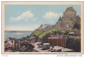 Chateau Frontenac and Empress of Britain at Quebec, Canada, 20-30s
