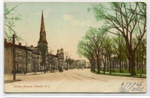 Clinton Avenue Newark New Jersey 1908 postcard
